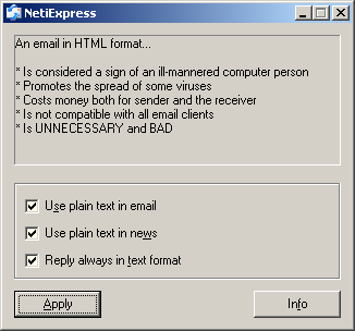 NetiExpress main window
